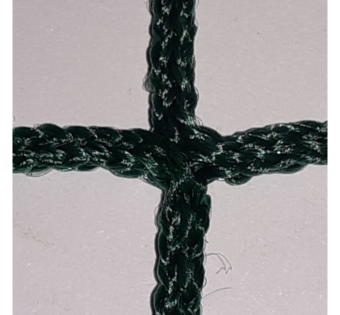 Сітка для футболу БЕЗВУЗЛОВА підвищеної міцності «ЄВРО ЛЮКС 2,1» зелена (комплект з 2 шт.)