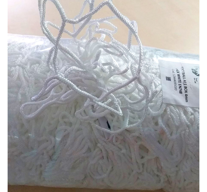 Сітка футбольна БЕЗВУЗЛОВА "МУНДІАЛЬ" ГЕКСАГОНАЛЬНИЙ осередок іспанська д.4мм. біла