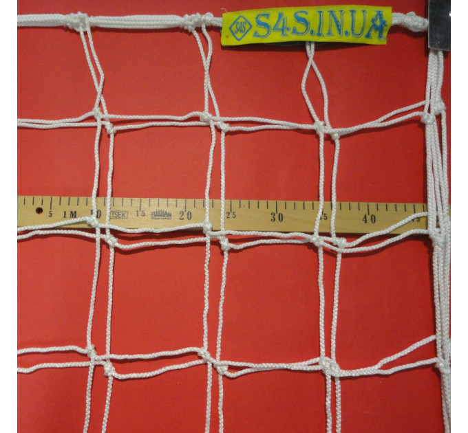 Сітка для футболу підвищеної міцності «КАПРОН АНТИМОРОЗ 2,1» біла (комплект з 2 шт.)