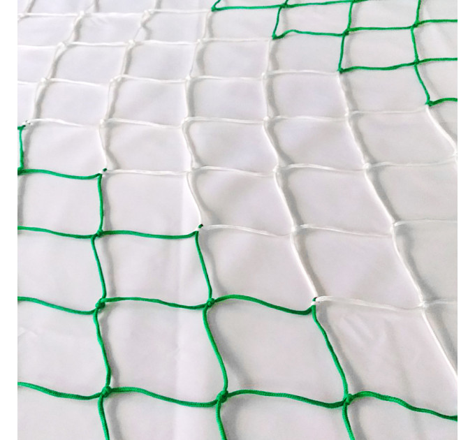 Сітка футбольна підвищеної міцності «СТАНДАРТ 1,5» біло-зелена (комплект з 2 шт.)