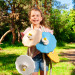 Качеля дитяча з дерева тарзанка спортивна підвісна «ПРЕМІУМ», в подарунок фірмовий ранець Синій Маник