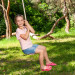 Качеля дитяча з дерева тарзанка спортивна підвісна «ЕЛІТ» роза, в подарунок фірмовий ранець Among Us