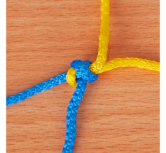 Сітка для футболу підвищеної міцності «СТАНДАРТ 1,5» жовто-синя (комплект з 2 шт.)