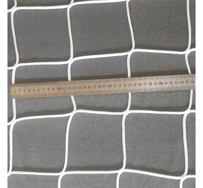 Сітка футбольна БЕЗВУЗЛОВА підвищеної міцності «ЕЛІТ 1,5» біла (комплект з 2 шт.)