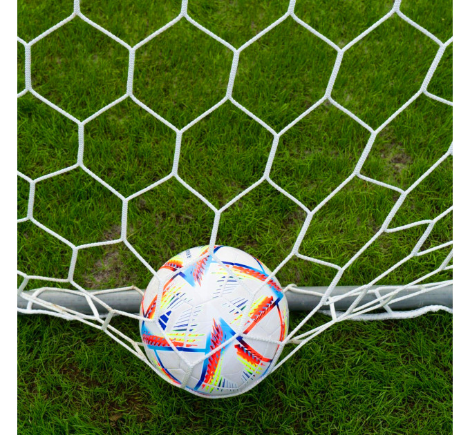 Сітка футбольна БЕЗВУЗЛОВА "МУНДІАЛЬ" ГЕКСАГОНАЛЬНИЙ осередок іспанська д.4мм. біла
