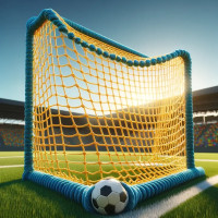 Сітка футбольна «ЕКОНОМ» жовто-синя (комплект з 2 шт.)