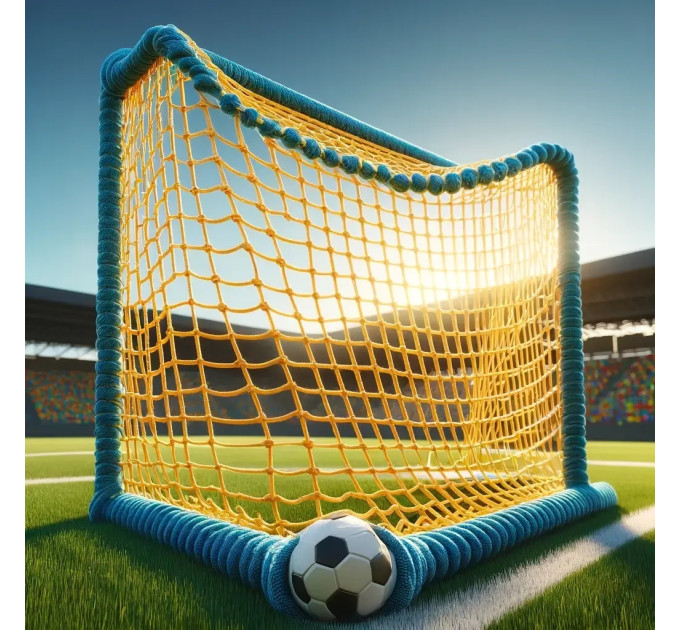 Сітка футбольна «ЕКОНОМ» жовто-синя (комплект з 2 шт.)