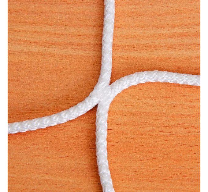 Сітка футбольна БЕЗВУЗЛОВА підвищеної міцності «ПРЕМІУМ 1,5» біла (комплект 2 шт)