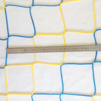 Сітка футбольна БЕЗВУЗЛОВА підвищеної міцності «ПРЕМІУМ» жовто-синя (комплект з 2 шт.)