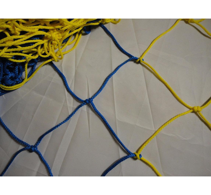 Сітка для футболу підвищеної міцності «ЕКСКЛЮЗИВ 1,5» жовто-синя (комплект 2 шт)