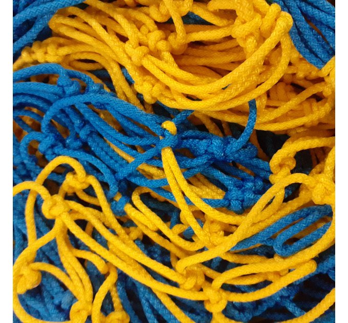 Сітка для футболу підвищеної міцності «ЕКСКЛЮЗИВ» жовто-синя (комплект 2 шт)