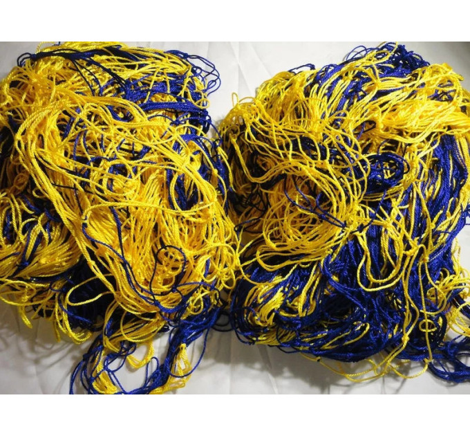 Сітка для футболу підвищеної міцності «ЕКСКЛЮЗИВ» жовто-синя (комплект 2 шт)