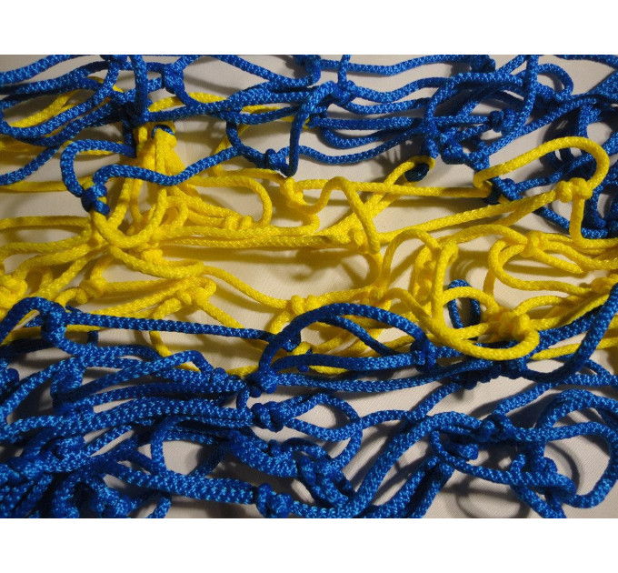 Сітка для футболу підвищеної міцності «ЕКСКЛЮЗИВ» жовто-синя (комплект 2 шт)