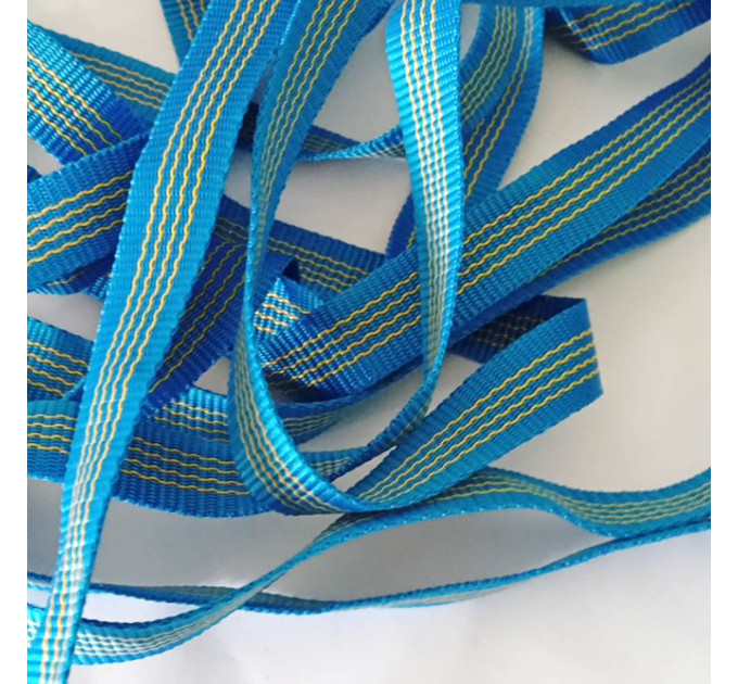 Стрічка поліпропіленова буксирувальна 25 мм, синьо-жовта