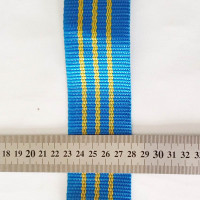 Стрічка поліпропіленова буксирувальна 50 мм, синьо-жовта