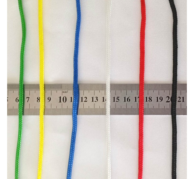 Шнур поліпропіленовий в'язаний з наповнювачем 3 мм, різні кольори