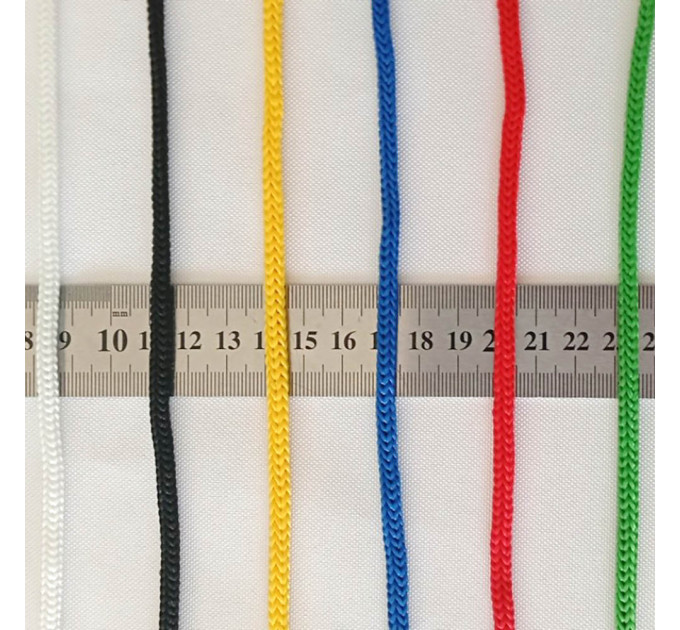 Шнур поліпропіленовий в'язаний з наповнювачем 5 мм, різні кольори