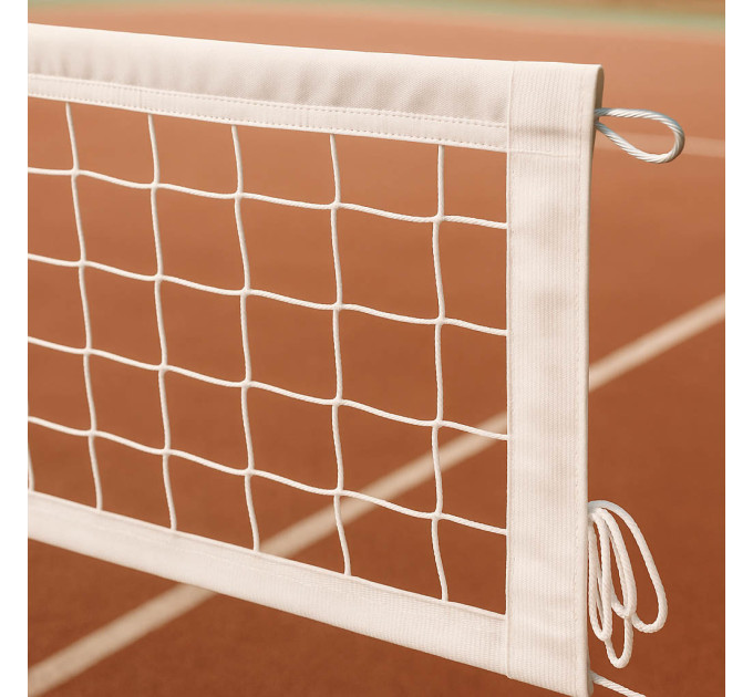 Сітка волейбольна без-вузлова «Євро» з тросом, сітка для волейболу, біла