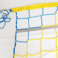 Сітка волейбольна пляжна без-вузлова «Еліт 15» з тросом, сітка для пляжного волейболу, синьо-жовта